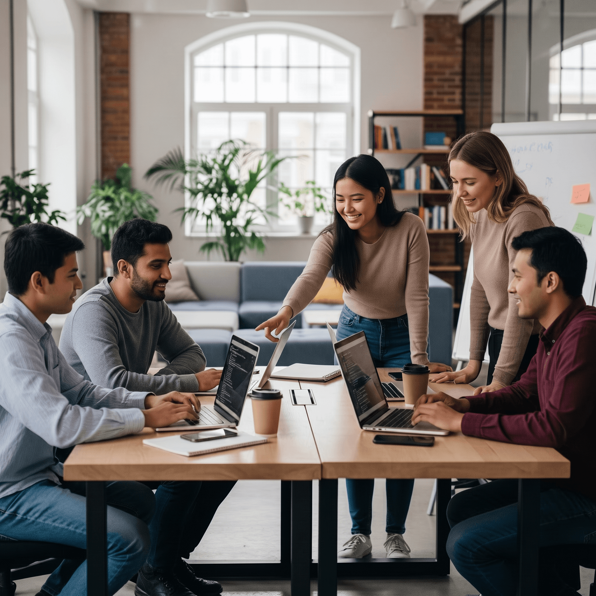 A collaborative team working together